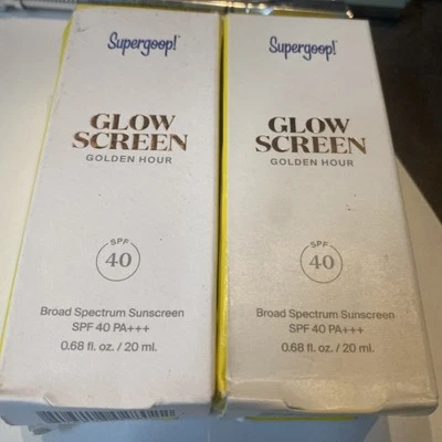 2 Pc-set-NEW Supergoop! Glowscreen SPF 40 GOLDEN HOUR Sunscreen Travel Size 20ml - Image 1 of 3
