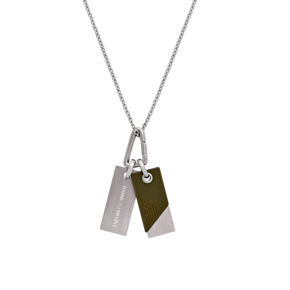 Men's EMPORIO ARMANI EGS3179040 Stainless Steel Plate Necklace - Image 1 of 1
