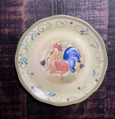 Sango Tuscan Gardens Designer Sue Zipkin 3076 ROOSTER Farmhouse 8 1/4” Plate. - Image 1 of 4