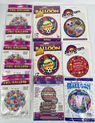 Mylar Balloon Lot Happy Birthday Foil Balloons - Image 1 of 4