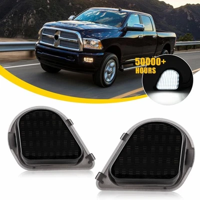 Pair LED Puddle Mirror White For Light RAM 2500 1500 3500 4500 5500 2011-2022 - Image 1 of 4