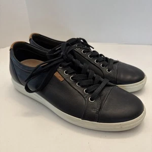 Ecco Soft Low Leather Shoes Black Leather Sneakers Womens SIZE 8.5 US 39 EU - Bild 1 von 12