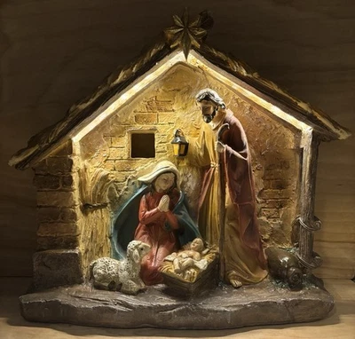 Regency International Nativity In Creche Scene Jesus Christmas 12” Tall Lighted - Image 1 of 4