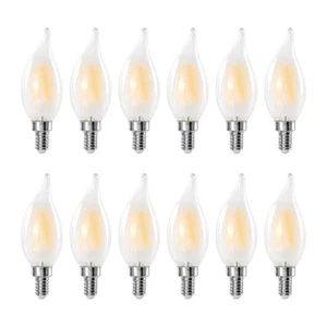 E12 LED Chandelier Light Bulbs, 6W(60w Equivalent) Dimmable C11 Frosted Glass... - Picture 1 of 7
