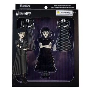Wednesday by Loungefly Enamel 3cm Pin Badge 4-Set Wednesday Addams Paper Doll - Picture 1 of 1