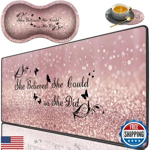 3 Piece Mouse Pad Set with Stitched Edge Large Anti-Slip Mouse Pad Desk Pad K - Picture 1 of 5