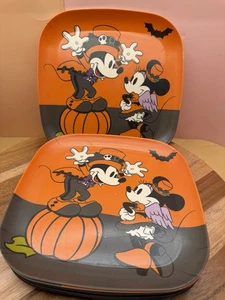 Set Of 7 || 10” || Bamboo Plates || Disney Mickey Mouse Halloween Pumpkin Minnie - Picture 1 of 2