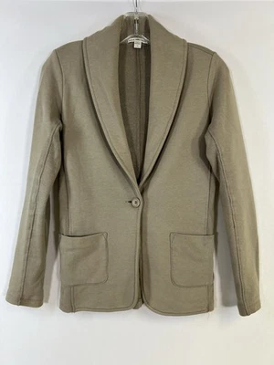 JAMES PERSE Women's Taupe Brown Sweatshirt Shawl Collar Blazer Sz 1 S Fall USA - Image 1 of 4