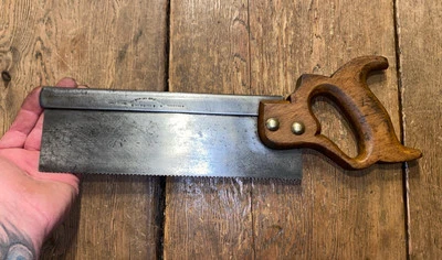 VINTAGE DOVETAIL SAW BY SANDERSON NEWBOULD TENON SAW 14 Tpi CARPENTER OLD TOOLS - Image 1 of 4
