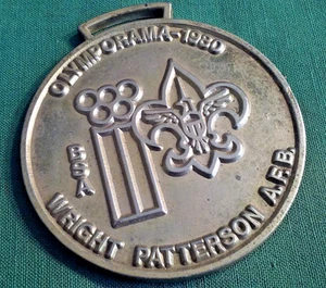 1980 BOY SCOUTS OF AMERICA WRIGHT PATTERSON A.F.B. OLYMPORAMA LARGE MEDAL - Picture 1 of 3