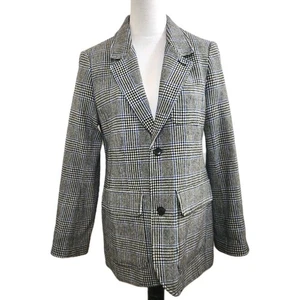 Alex Mill Cecilie Blazer Damen Small schwarz & blau kariert Luxus Country Jacke - Bild 1 von 16