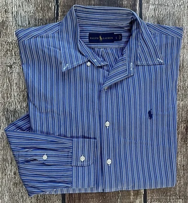 CAMISA DEPORTIVA POLO RALPH LAUREN RAYAS MULTI AZUL HOMBRE GRANDE EXCELENTE ESTADO Foto 1 de 4
