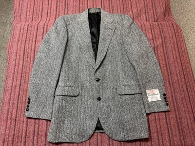 JAQUETA ESPORTIVA MASCULINA VINTAGE NOVA COM ETIQUETAS HARRIS TWEED BLAZER ESPINHA DE PEIXE TAMANHO 42L - Imagem 1 de 4