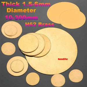 H62 Solid Brass Discs Blanks Plate Metal Round Sheets Thick 1.5-6mm Dia 10-300mm - Picture 1 of 19
