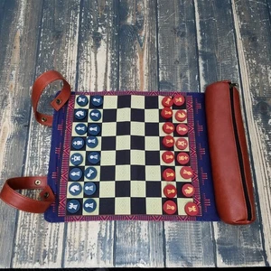 Pendleton Schach & Dame Set Reise Rollspiel Campingspiel tragbar kompakt - Bild 1 von 11