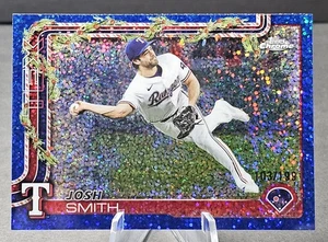 2025 Topps Holiday Josh Smith #HC153 Blue Sparkle Refractor /199 Texas Rangers - Picture 1 of 2