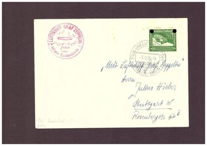 DR Zeppelin recibo ü. Reichenberg n. Stuttgart - Sudetenland Rise - LZ 127 1938 - Imagen 1 de 2