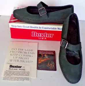 Ladies Dexter Walking Shoes 8 & 1/2 M Sugar Forset Black Suede Like Material USA - Picture 1 of 3
