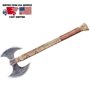 Hand Forged Steel Axe Medieval Warrior Axe, Viking Axe, Comes with Leather Sheat - Picture 1 of 8