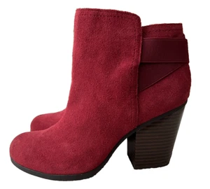 NEW Reaction KENNETH COLE Women's Red Suede Ankle Boots Size 8 M Might Make It - Picture 1 of 12