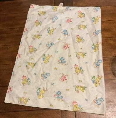 Manta Receptora Bebé Dundee Algodón Vintage Pollitos 36 x 26 De Colección Foto 1 de 4