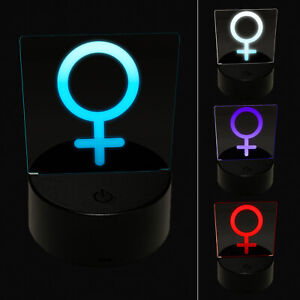 Venus Woman Female Gender Symbol 3D Illusion LED Night Light Sign Lamp