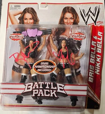 WWE Brie Bella Nikki Bella BELLA TWINS Battle Pack Series SIGNED JSA COA - Image 1 of 2