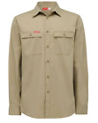 2 X Mens Hard Yakka Heritage Workers Long Sleeve Shirt Workwear Khaki Y04425