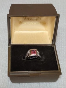 Vintage Sterling Silver Ring Size 4 Pink Stone New In Box - Picture 1 of 12