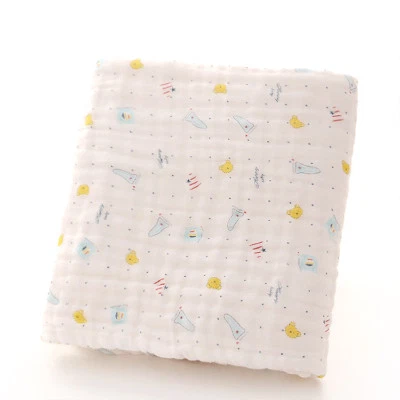 Cotton Blanket Super Soft Baby Quilt Blanket Gauze Bath Towel Breathable 43"x45" - Image 1 of 4