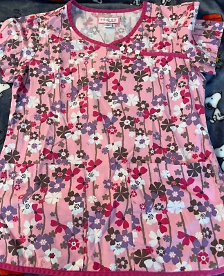 Blusa Médica para Mujer Koi Kathy Peterson Enfermera Rosa XS 102PR Patrón de Flores Foto 1 de 4