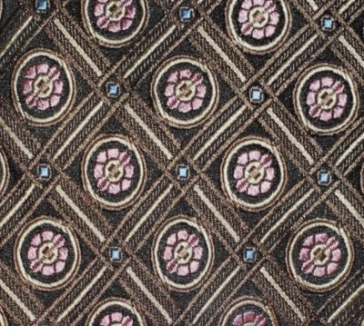 ROBERT TALBOTT ~ LO MEJOR DE SU CLASE ~ CORBATA DE SEDA PARA HOMBRE ~ BROZE, ROSA, BEIGE ~ 60" Foto 1 de 4