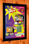 1993 Pocky & Rocky / MechWarrior SNES Vintage Small Promo Poster Ad Page Framed