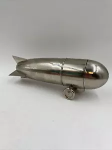 Blimp Zeppelin Silver Plated MCM Cocktail Shaker - Picture 1 of 6