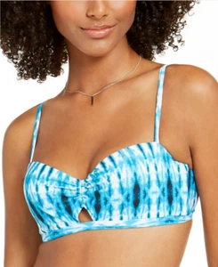 Top de baño Becky Sundazed azul tie-dye atado y estampado verdadero, talla 36D de EE. UU. nueva - Imagen 1 de 4