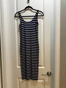 Old Navy Maternity Dress XS Stripped Blue/ White Stretchy Armpit To Armpit 17” - Picture 1 of 4