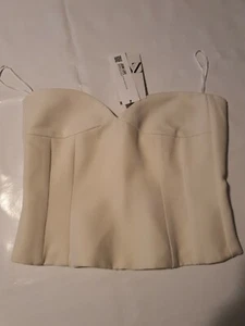 Zara Bustier With Sweetheart Neckline Cream Size S - Picture 1 of 9
