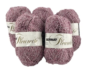 5 Skeins Bernat Fleurette Yarn Color Amethyst SAME LOT - Picture 1 of 3