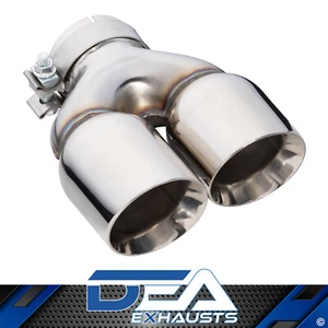 3" Inlet Dual 3.5" Outlet Exhaust Tip Inner Cone 9" Long RHS Polished Stainless - Picture 1 of 3