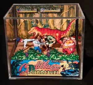 Cadillac & Dinosaurs - 3D Cube Handmade Diorama - Video Games - Shadowbox - Picture 1 of 4