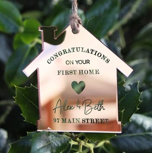 Adorno Colgante Personalizado Espejo Acrílico Congrats Primer Hogar Decoración Regalo - Imagen 1 de 12