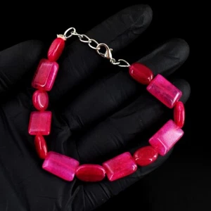 Top Grade Awesome Pink Ruby 72.00 Cts Beaded Best Excellent Bracelet RK 50 E690 - Picture 1 of 3