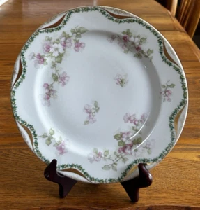 HAVILAND SCHLEIGER 66 MITTAGESSENSTELLER 8 5/8" LIMOGES FRANKREICH APFELBLÜTE GOLD - Bild 1 von 13