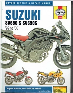 SUZUKI SV650 SV650S SV650A/SA SV650 SPORT '99-'08 OWNERS REPAIR MANUAL *H.BACK* - Picture 1 of 1