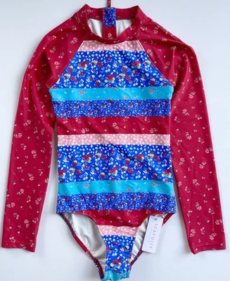 Nuevo Seafolly Girls Itsy Bitsy Manga Larga Una Pieza - Talla 12 Foto 1 de 4