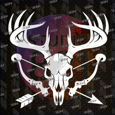 MY STORE BOW HUNT Deer Skull Sizes and colors Vinyl Decal Sticker hunting trophy