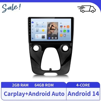 10" Autoradio Carplay Android 14 Für Toyota Aygo Citroen C1/Peugeot 108 FM DAB+ - Bild 1 von 4