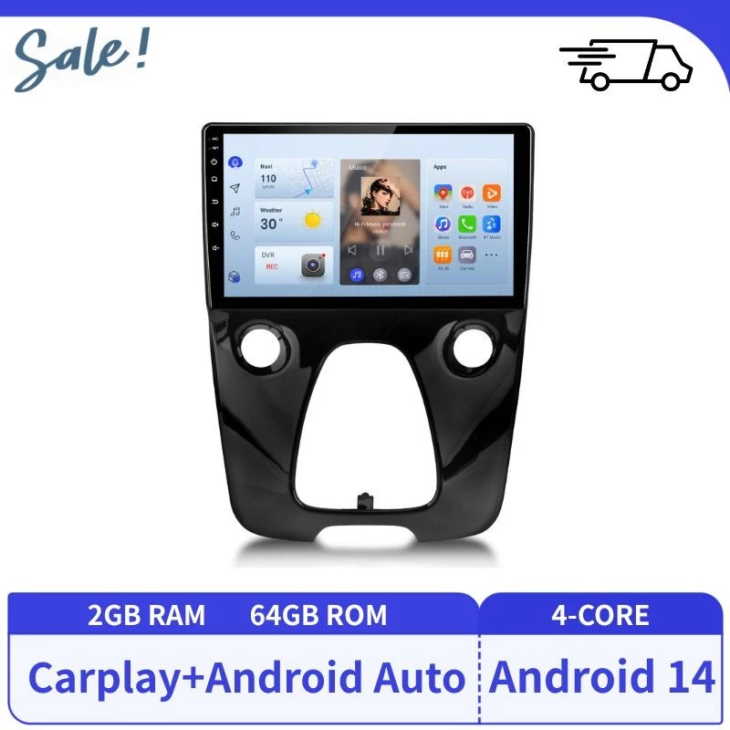10" Autoradio Carplay Android 14 Für Toyota Aygo Citroen C1/Peugeot 108 FM DAB+ - Bild 1 von 4