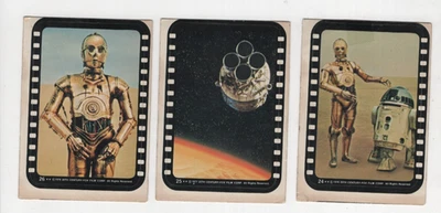 STAR WARS SERIES THREE 1977 TOPPS VINTAGE PARTIAL STICKER INSERT SET 3 CARD LOT - Image 1 of 2
