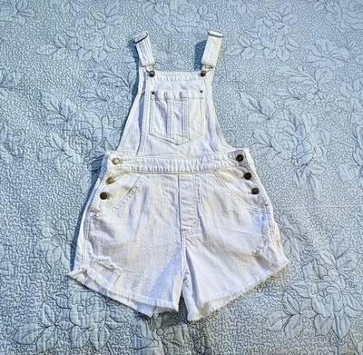 💥Macacão/shorts jeans branco corte bainha desgastada Pilcro Anthropology tamanho 25🧡 - Imagem 1 de 4